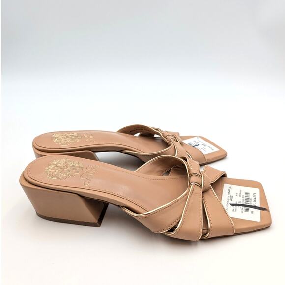 Vince Camuto Selaries Block Heel Slide Sandals Women's Tan Size US6 EU36.5 - Picture 4 of 12